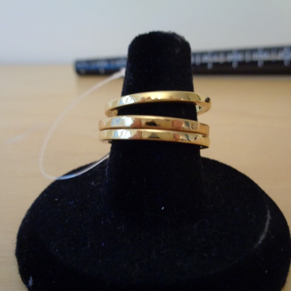 Coach Heart Signature C Band Stacked Rings 3-PC Set Gold Pink White Size… - Picture 5 of 5